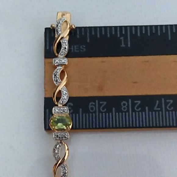 VTG Ross-Simons 14K/925 Natural Peridot + Diamond - Picture 5 of 8